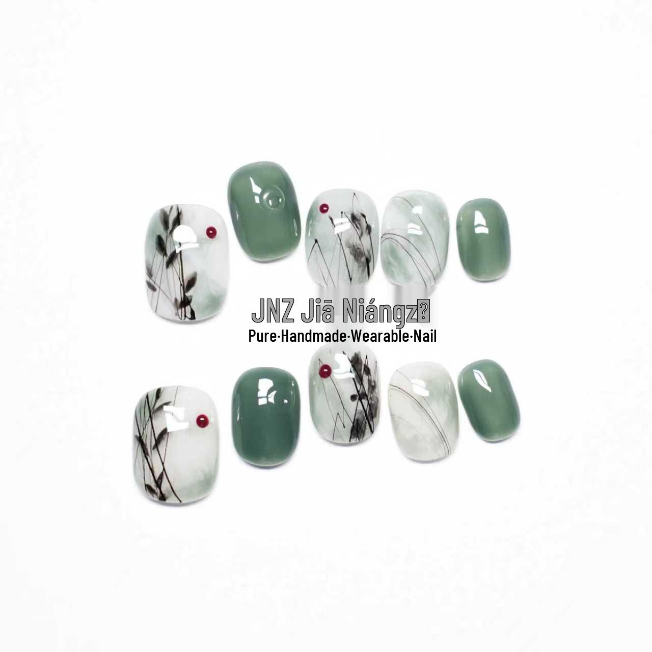 Jia Niangzi Hand-Painted Short Nails: Spring/Summer Collection in Cool National Style with Gradient Landscape Design 10 pieces, size XS (includes tool kit)
Jia Niangzi Hand-Painted Short Nails: Spring/Summer Collection in Cool National Style with Gradient Landscape Design 10 pieces, size XS (includes tool kit)