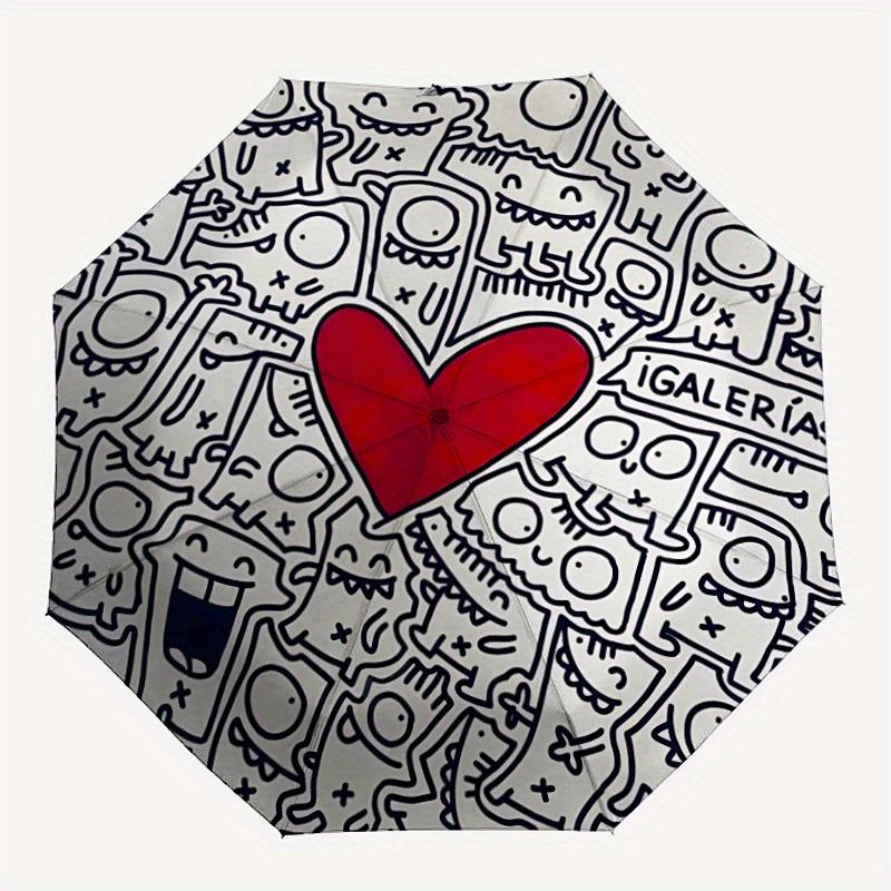 1pc Monster Heart Art Print Automatic Open/Close Umbrella, Umbrella with cartoon Design, Portable Compact Umbrella for Men & Women, Good Hol
1pc Monster Heart Art Print Automatic Open/Close Umbrella, Umbrella with cartoon Design, Portable Compact Umbrella for Men & Women, Good Hol