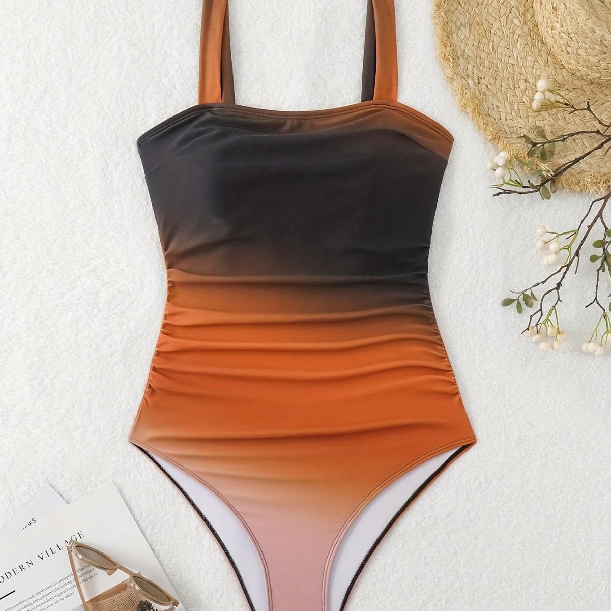 Sexy Gradient Print Tummy Control Triangle Bikini Swimsuit For Hot Spring Beach XXL темно-коричневого кольору
Sexy Gradient Print Tummy Control Triangle Bikini Swimsuit For Hot Spring Beach XXL темно-коричневого кольору