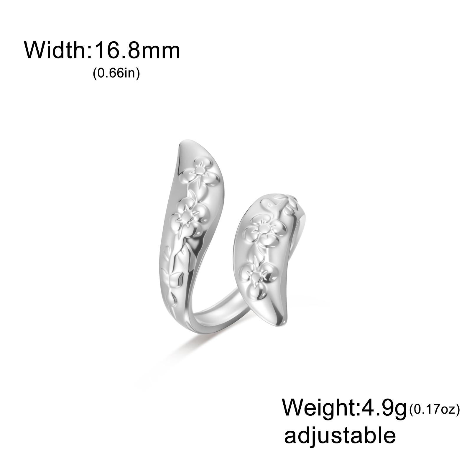 Teamer Emboss Flower Adjustable Rings Women Gold Color Stainless Steel Open Ring Fashion Delicate Geometric Jewelry Gift resizable
Teamer Emboss Flower Adjustable Rings Women Gold Color Stainless Steel Open Ring Fashion Delicate Geometric Jewelry Gift resizable