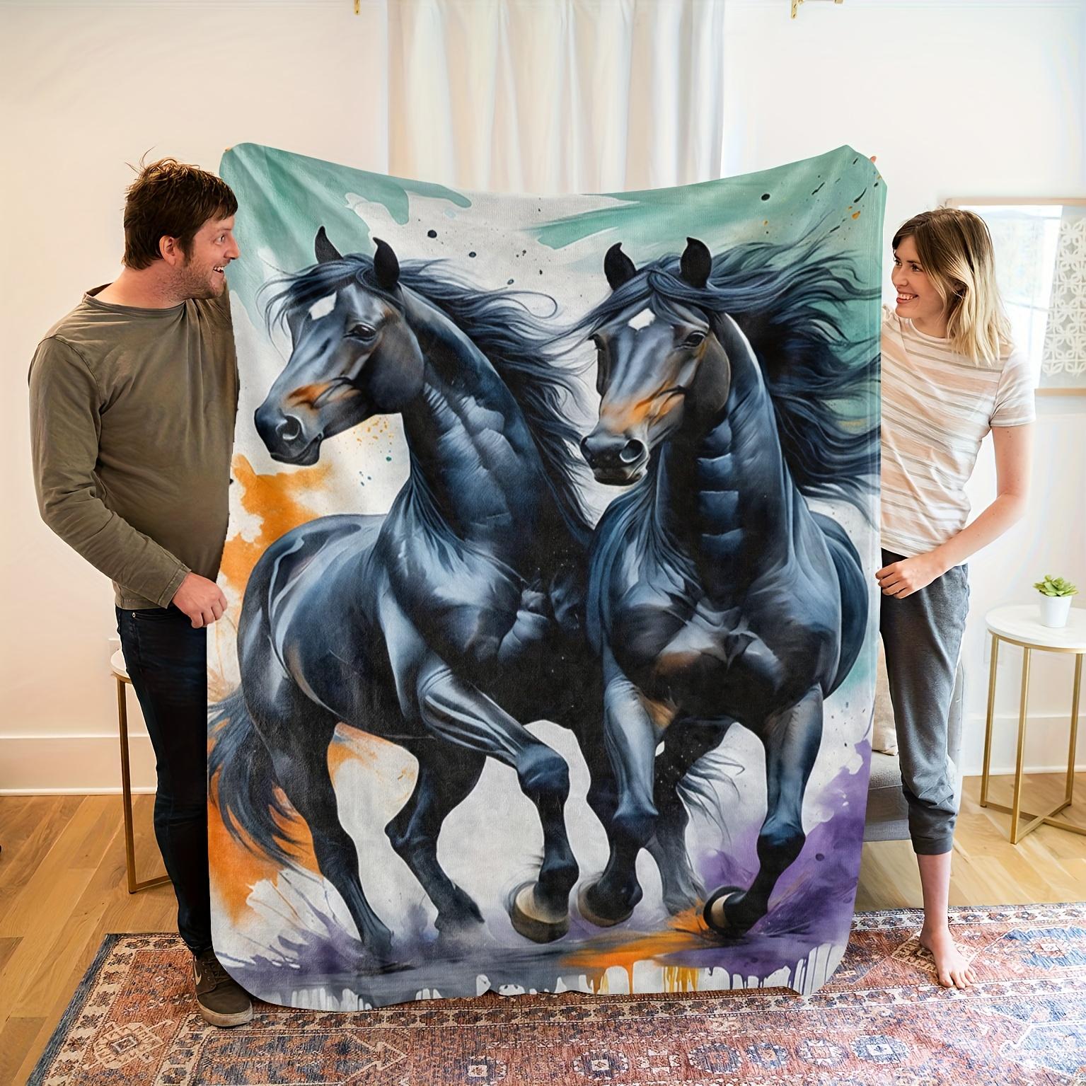 1pc Luxury Horse Blanket - Galloping Black Horses Design in Teal, All-Season Soft Throw for Couch, Bed, or Floor - Machine Washa 75cmx90cm
1pc Luxury Horse Blanket - Galloping Black Horses Design in Teal, All-Season Soft Throw for Couch, Bed, or Floor - Machine Washa 75cmx90cm