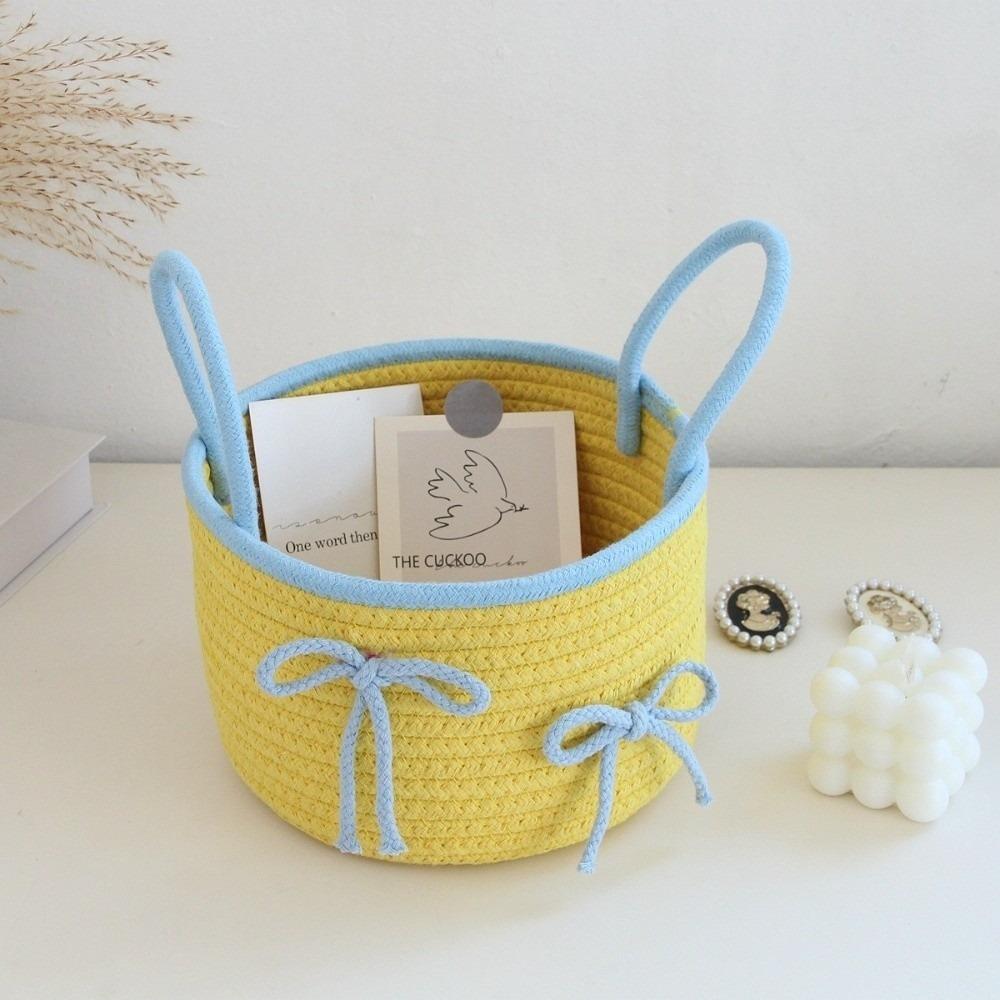 Bowknot Crochet Storage Basket with Lid Dustproof Box New Desktop Decorative жовтий
Bowknot Crochet Storage Basket with Lid Dustproof Box New Desktop Decorative жовтий