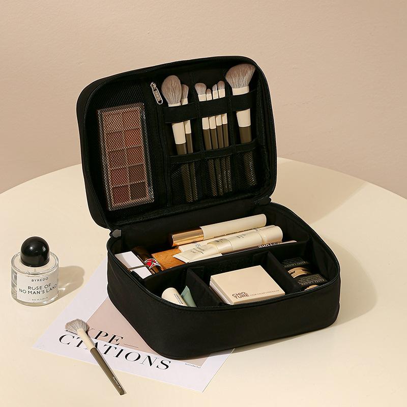 Portable toiletry bag storage box, large capacity women s makeup bag, waterproof makeup bag Single layer black
Portable toiletry bag storage box, large capacity women s makeup bag, waterproof makeup bag Single layer black