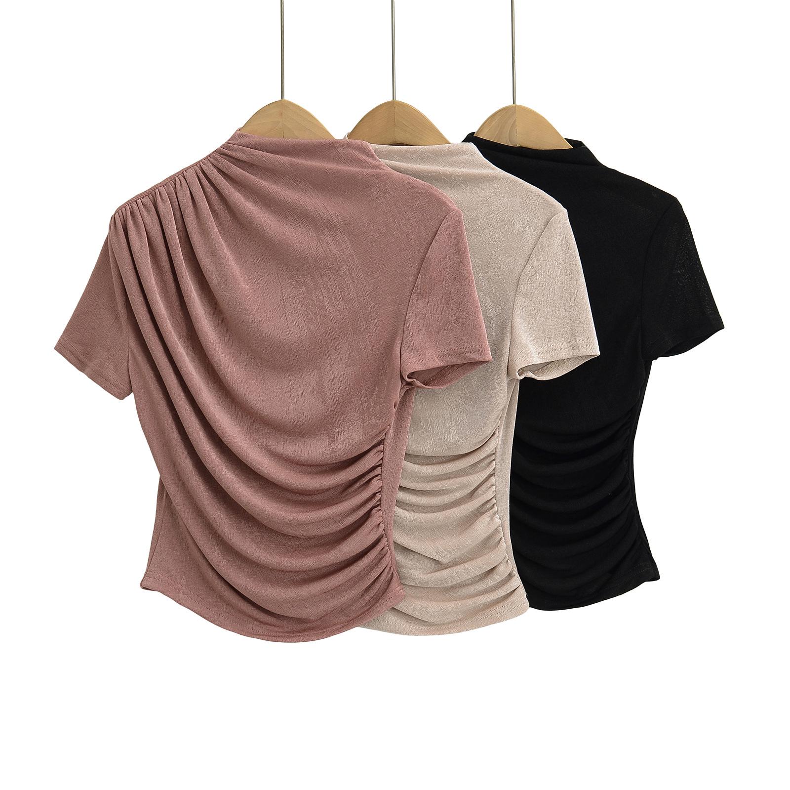 European & American Style Short Sleeve Ruched Slim Fit Bodycon T-Shirt Large арбуз красный
European & American Style Short Sleeve Ruched Slim Fit Bodycon T-Shirt Large арбуз красный