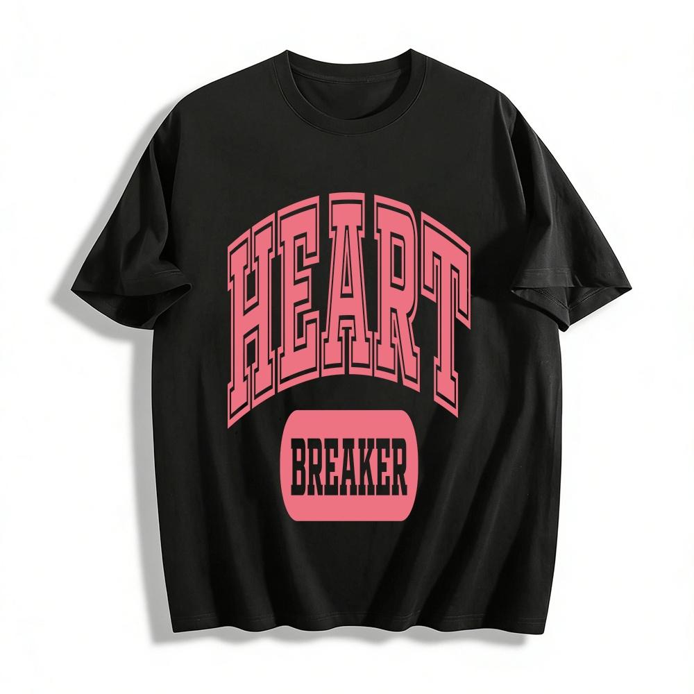 Vintage Heart Breaker Slogan Print Casual Loose Crew Neck T-Shirt Pure cotton T-shirt 6XL
Vintage Heart Breaker Slogan Print Casual Loose Crew Neck T-Shirt Pure cotton T-shirt 6XL