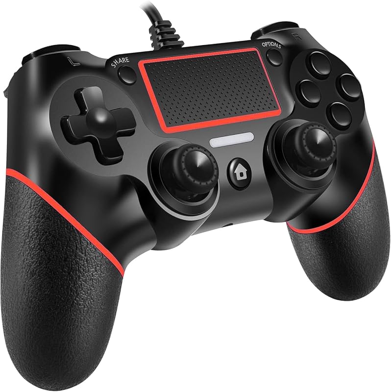 PS4 controller wired controller playstation 4 dual vibration shock joystick game pad PS4/PS4 Slimm/PS4 For Pro and PC (black red)
PS4 controller wired controller playstation 4 dual vibration shock joystick game pad PS4/PS4 Slimm/PS4 For Pro and PC (black red)