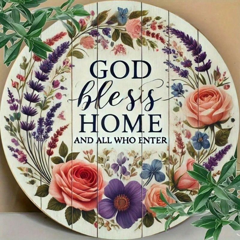 Farmhouse God Bless This House Wreath Metal Wall Poster, Pastel Colors Kitchen Decor
Farmhouse God Bless This House Wreath Metal Wall Poster, Pastel Colors Kitchen Decor