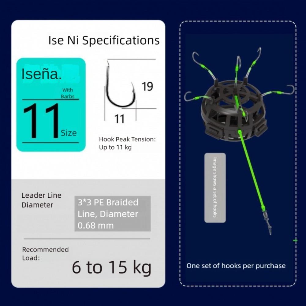 String Hook Fishing Bait Cage Carbon Steel 6 Hook Line Group Feeder Sinker Bighead Carp Specific Five Claw Design
String Hook Fishing Bait Cage Carbon Steel 6 Hook Line Group Feeder Sinker Bighead Carp Specific Five Claw Design