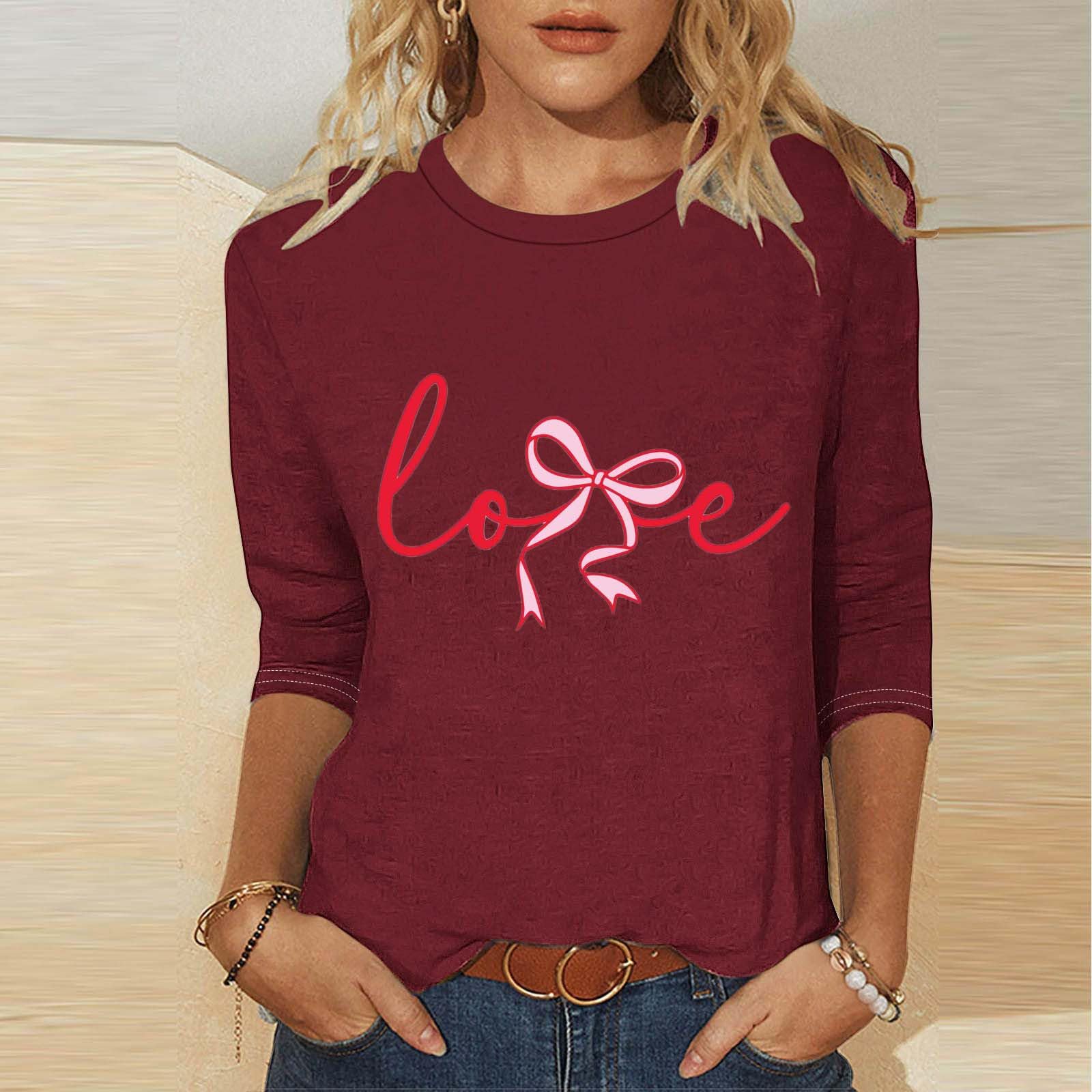 Women s Fashion Casual Three,quarter Sleeve Valentine s Day Printed Round Neck Top M винний
Women s Fashion Casual Three,quarter Sleeve Valentine s Day Printed Round Neck Top M винний