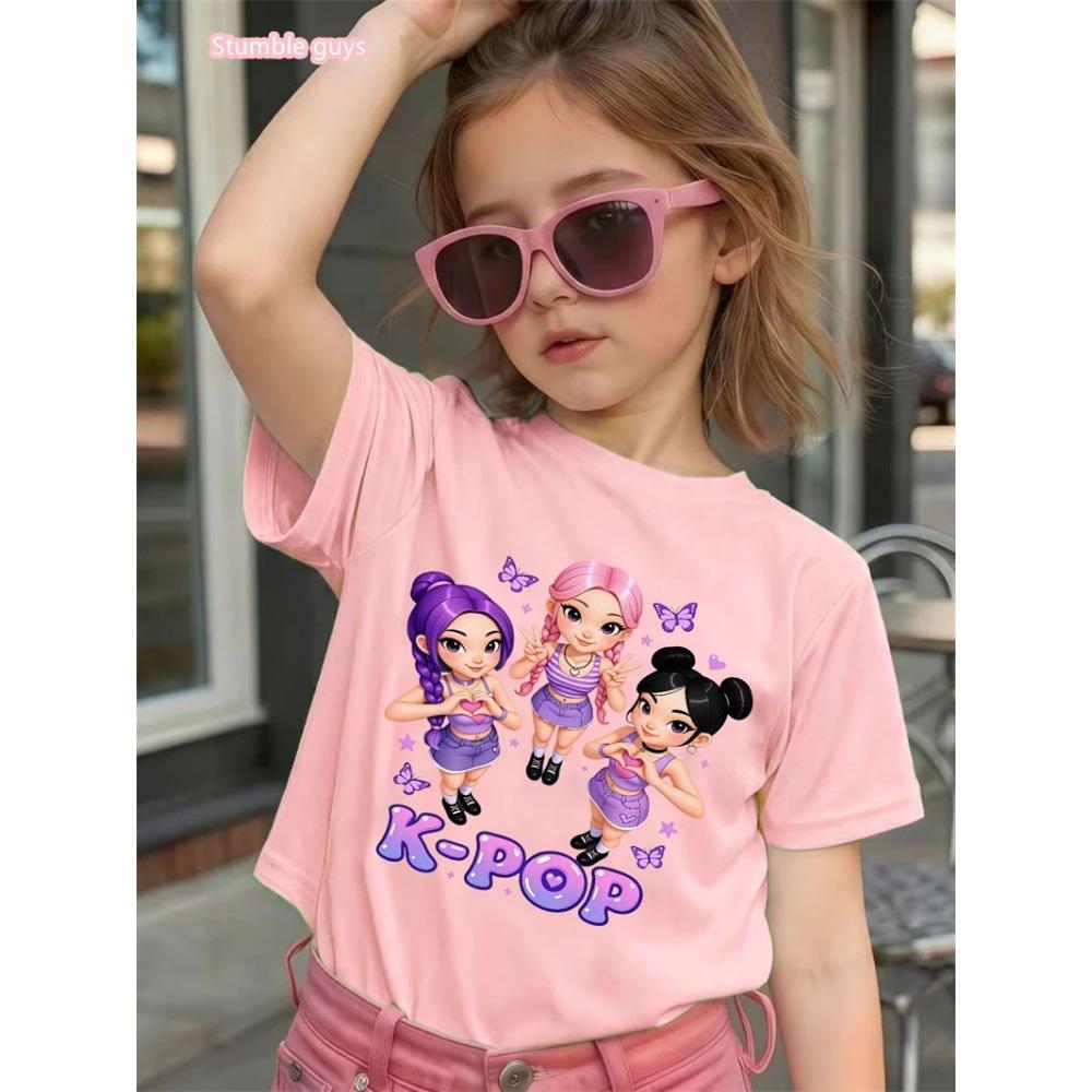 Girls Anime Kpop Theme T-Shirt 2026 Summer Style Cute Graphic Print Short Sleeve Soft Comfortable Anime Clothes Kids Tee 100
Girls Anime Kpop Theme T-Shirt 2026 Summer Style Cute Graphic Print Short Sleeve Soft Comfortable Anime Clothes Kids Tee 100