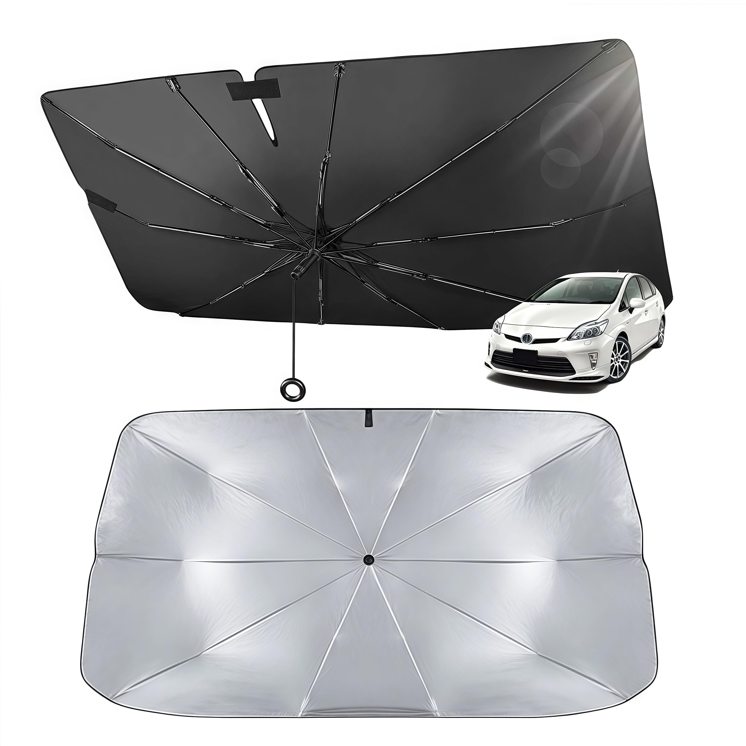 Yuyu Home Car Front Sunshade Renewal Strong Light No Center Foldable Sunshade with 10 Ribs for Light and Heat UV Easy Lightweight Storage Bag Included
Yuyu Home Car Front Sunshade Renewal Strong Light No Center Foldable Sunshade with 10 Ribs for Light and Heat UV Easy Lightweight Storage Bag Included