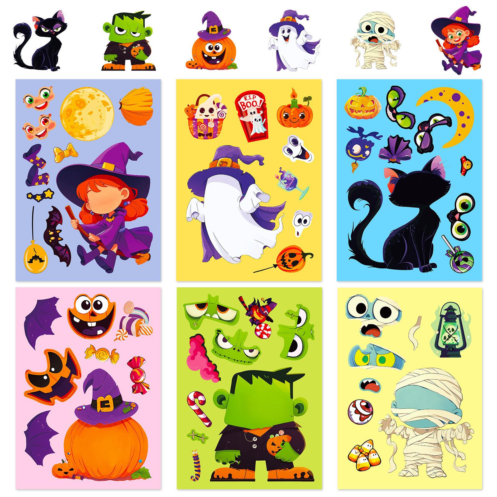6PCS/SET Halloween Puzzle Face Change Stickers Ghost Pumpkin DIY Face Changing Stickers for Children Holiday Decoration Toys
6PCS/SET Halloween Puzzle Face Change Stickers Ghost Pumpkin DIY Face Changing Stickers for Children Holiday Decoration Toys