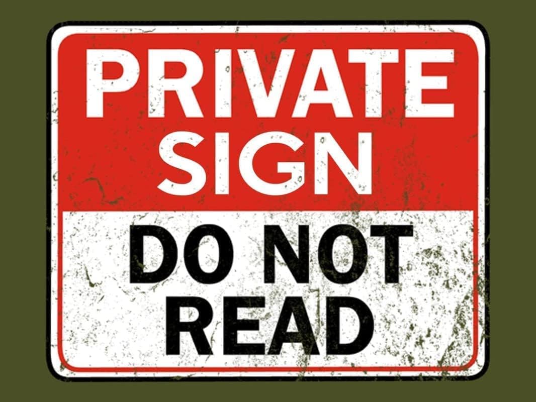 Krouterebs Private Sign Do Not Read Antique Metal Sign Tin Sign Vintage Decoration Garage Home Garden Cafes Kitchen Wall Tin Sig 20x30cm(7.8x11.8inch)
Krouterebs Private Sign Do Not Read Antique Metal Sign Tin Sign Vintage Decoration Garage Home Garden Cafes Kitchen Wall Tin Sig 20x30cm(7.8x11.8inch)