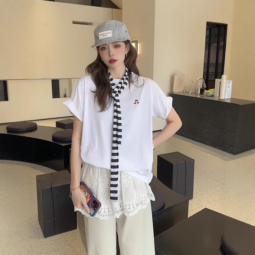 Ice Porcelain Women s Cotton White Short Sleeve Round Neck Print T-shirt, Plus Size Casual Top 2025. One Size (90-150 kg)
Ice Porcelain Women s Cotton White Short Sleeve Round Neck Print T-shirt, Plus Size Casual Top 2025. One Size (90-150 kg)