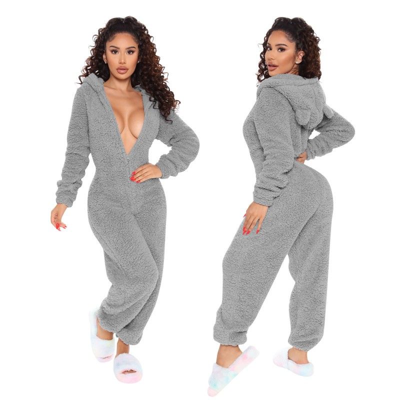 Hooded Casual Jumpsuit Trousers Plush Women Home Pajamas 5 M
Hooded Casual Jumpsuit Trousers Plush Women Home Pajamas 5 M