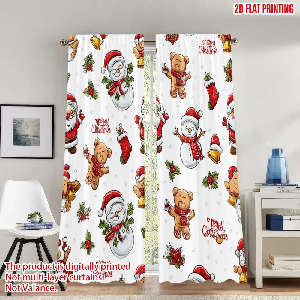 Flat Printing Merry Christmas Curtains Santa Snowman Bear Bells Digital Printed Polyester Drapes Family Party Curtain Set Of 2 Made Washable W100*H70(CM)-Hooks&2PCS
Flat Printing Merry Christmas Curtains Santa Snowman Bear Bells Digital Printed Polyester Drapes Family Party Curtain Set Of 2 Made Washable W100*H70(CM)-Hooks&2PCS
