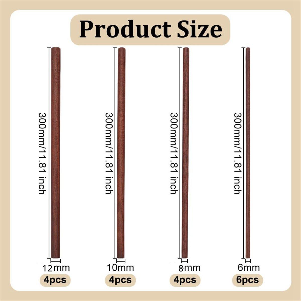 BHBL 18Pcs 4 Size Walnut Dowel Rods 11.8 Inch Long Dowel Rods Wood Sticks 6/8/10/12mm Dia Unfinished Round Sticks China Mainland
BHBL 18Pcs 4 Size Walnut Dowel Rods 11.8 Inch Long Dowel Rods Wood Sticks 6/8/10/12mm Dia Unfinished Round Sticks China Mainland