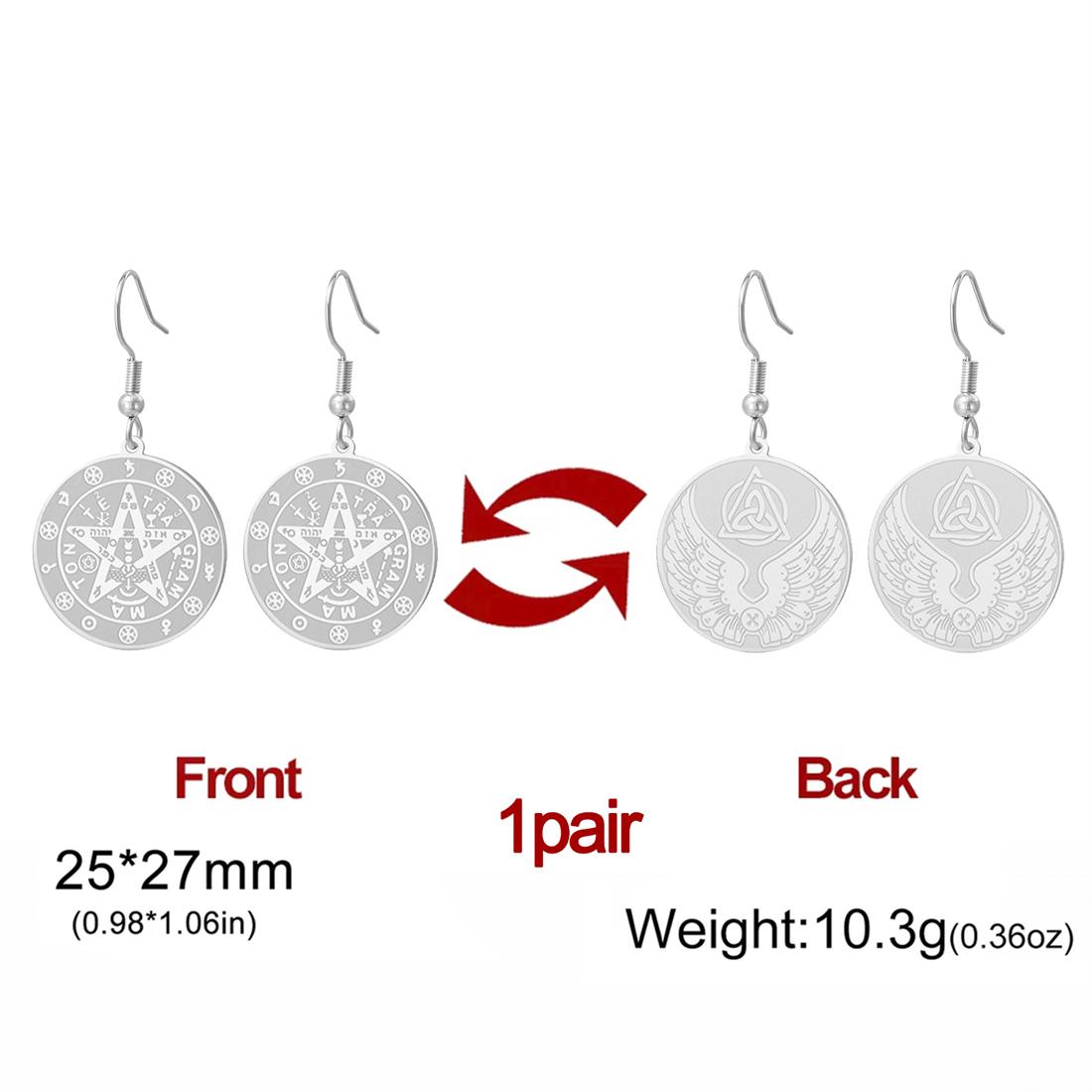 Celtic Knot Guardian Wings Earrings Stainless Steel Tetragrammaton Pentagram Earring Women Double Sided Amulet Jewelry
Celtic Knot Guardian Wings Earrings Stainless Steel Tetragrammaton Pentagram Earring Women Double Sided Amulet Jewelry