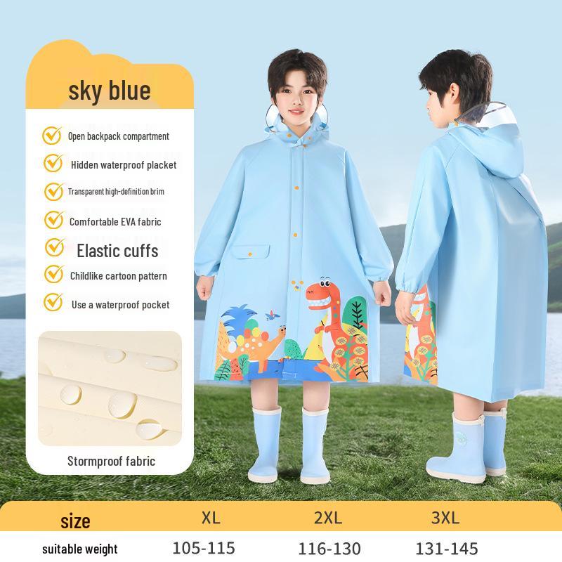 Kids Waterproof School Raincoat with Backpack Space – Extended Length Poncho for Boys and Girls 2XL (Weight 116-130 lbs)
Kids Waterproof School Raincoat with Backpack Space – Extended Length Poncho for Boys and Girls 2XL (Weight 116-130 lbs)