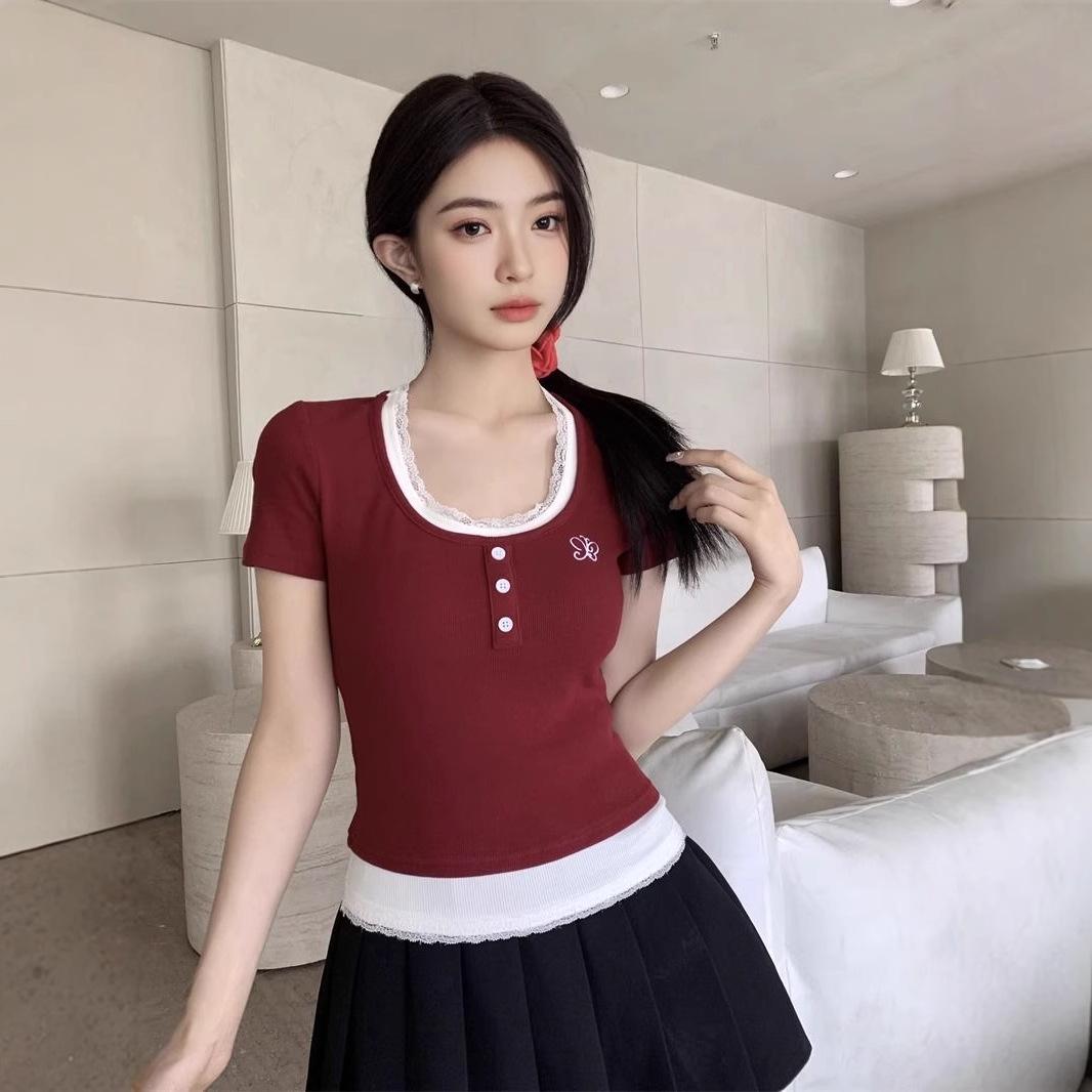 Sweet and Spicy Slimming Short Sleeve Women s Two-Piece Look T-Shirt One size fits up to 125 lbs
Sweet and Spicy Slimming Short Sleeve Women s Two-Piece Look T-Shirt One size fits up to 125 lbs