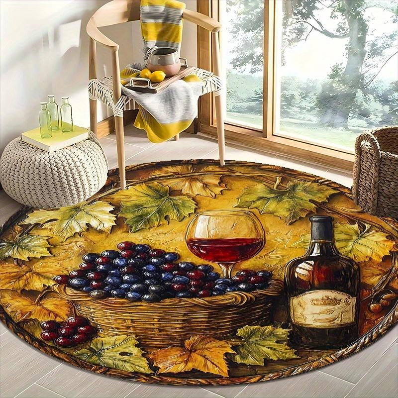 Elegant Wine and Grape Round Rug Non-Slip Machine Washable Floor Mat 2D Flat Area Rug for Dining Room Kitchen Wine Lovers Gift 60X60cm
Elegant Wine and Grape Round Rug Non-Slip Machine Washable Floor Mat 2D Flat Area Rug for Dining Room Kitchen Wine Lovers Gift 60X60cm