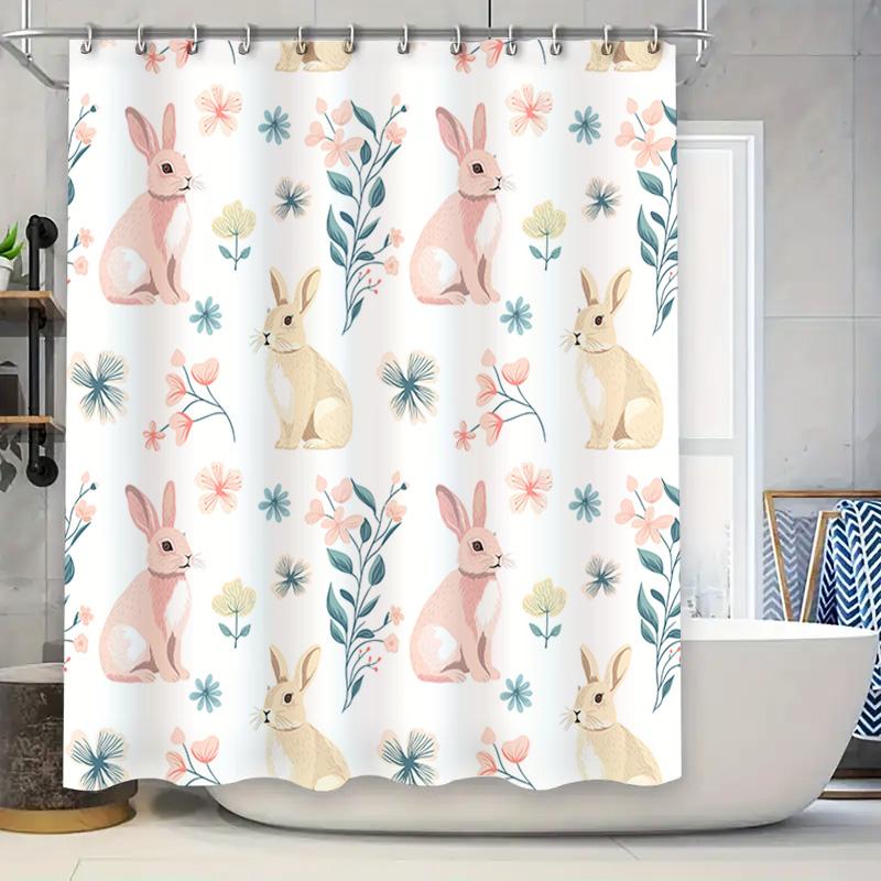 Floral Rabbit Print Shower Curtain Pink Blue Green White Home Bathroom Decor Waterproof Liner For Bathtub. W60H190(CM)-1 Pcs
Floral Rabbit Print Shower Curtain Pink Blue Green White Home Bathroom Decor Waterproof Liner For Bathtub. W60H190(CM)-1 Pcs