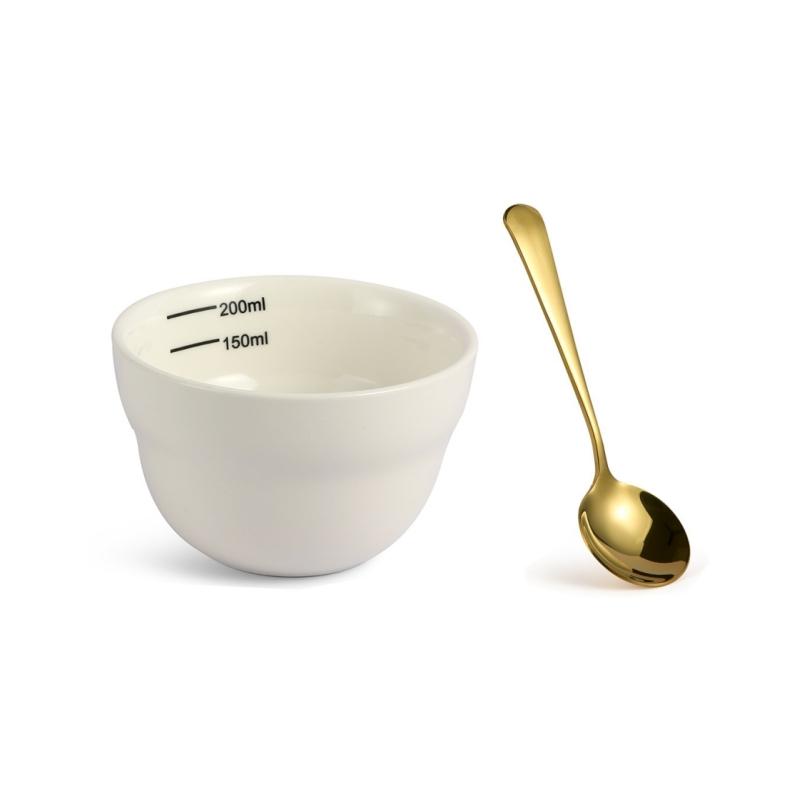 200ml Coffee Cup Thickened Ceramic Measuring Bowl Heat Resistant U Cupping Cup with Spoon Espresso Measuring Cup with Scale
200ml Coffee Cup Thickened Ceramic Measuring Bowl Heat Resistant U Cupping Cup with Spoon Espresso Measuring Cup with Scale