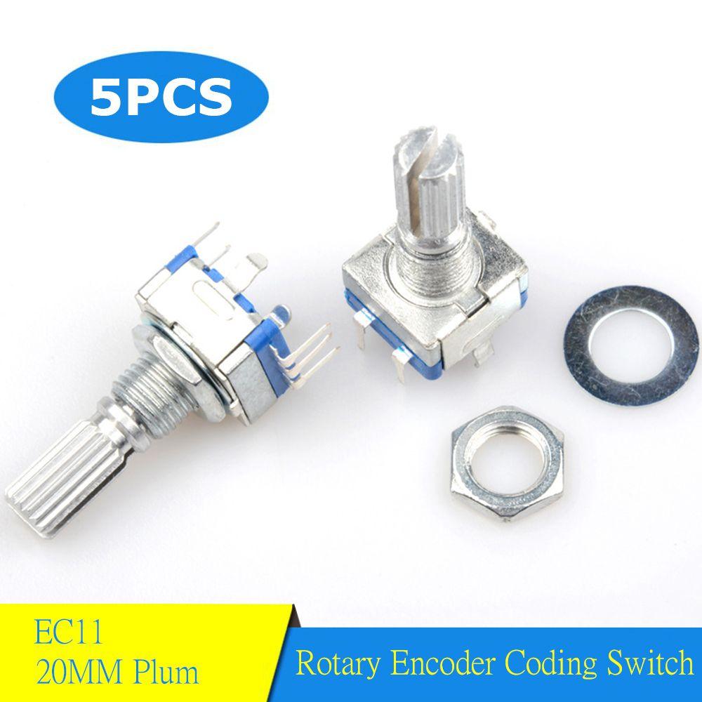 5PCS 5V/10mA Plum Handle 20 Position Rotary Encoder Coding Switch Digital Potentiometer EC11 5PCS
5PCS 5V/10mA Plum Handle 20 Position Rotary Encoder Coding Switch Digital Potentiometer EC11 5PCS