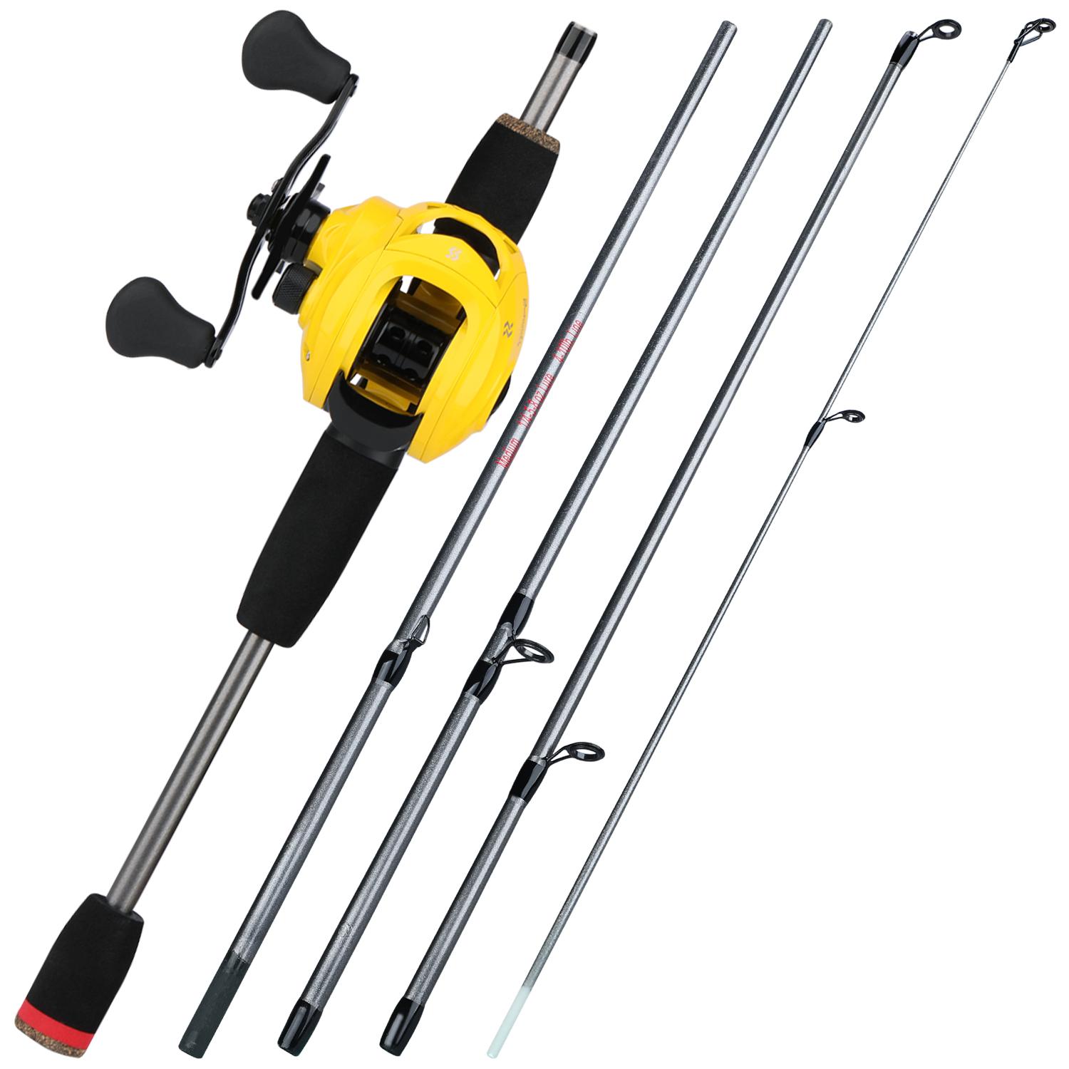 Sougayilang New Fishing Reel Reel Combo Portable 5 Sections 170CM Lure Fishing Set and 17+1BB Baitcasting Reel Set Left hand жовтий/чорний
Sougayilang New Fishing Reel Reel Combo Portable 5 Sections 170CM Lure Fishing Set and 17+1BB Baitcasting Reel Set Left hand жовтий/чорний