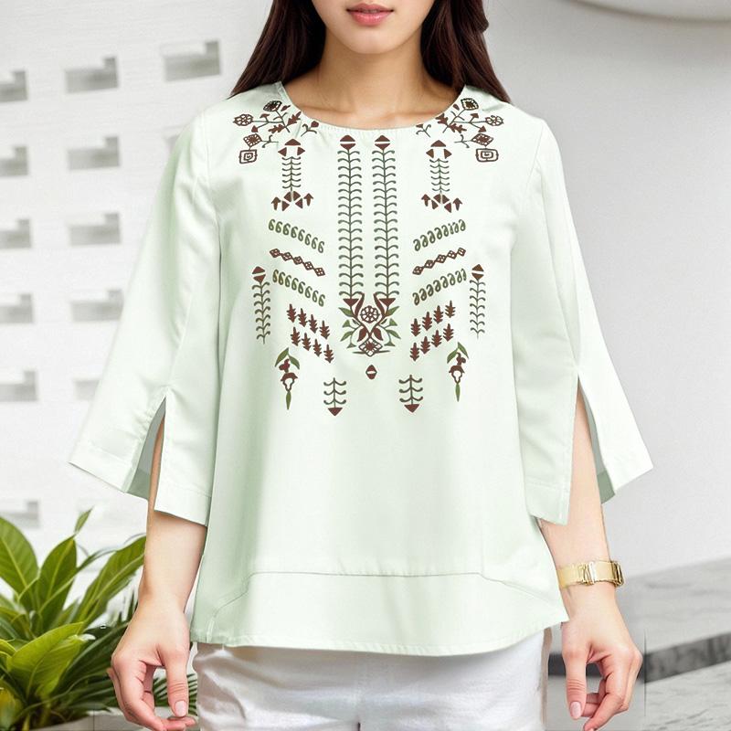 ZANZEA Женская летняя блузка с круглым вырезом, рукавами 3/4, свободного кроя, с принтом S
ZANZEA Женская летняя блузка с круглым вырезом, рукавами 3/4, свободного кроя, с принтом S