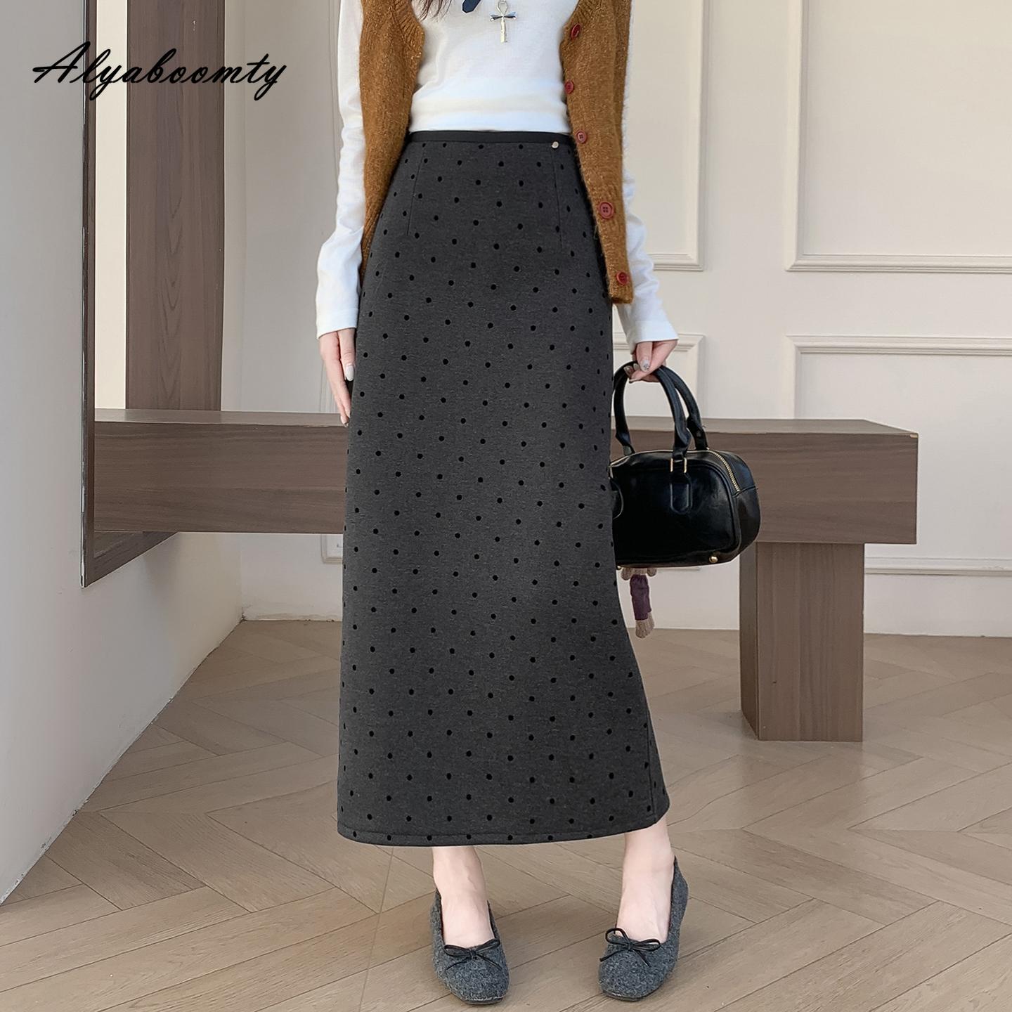 Korean Style Autumn Winter Women Straight Skirt High Waist Gray Black Polka Dot Woolen Split Skirt Thick Warm Fleece Midi Wool Skirts Womens One Size сірий
Korean Style Autumn Winter Women Straight Skirt High Waist Gray Black Polka Dot Woolen Split Skirt Thick Warm Fleece Midi Wool Skirts Womens One Size сірий