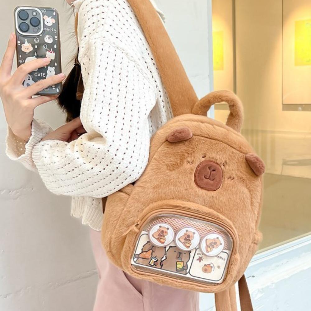 С значком Capybara Plush School Bag Большая вместимость Cartoon Capybara Bag Outdoor коричневый
С значком Capybara Plush School Bag Большая вместимость Cartoon Capybara Bag Outdoor коричневый