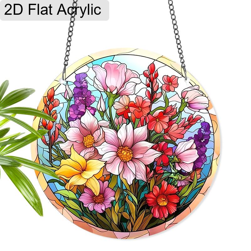 Acrylic Vibrant Wildflower Bouquet Suncatcher, Stained Glass Style Window Hanging Ornament for Garden and Flower Lovers 20cm/7.87Inch
Acrylic Vibrant Wildflower Bouquet Suncatcher, Stained Glass Style Window Hanging Ornament for Garden and Flower Lovers 20cm/7.87Inch