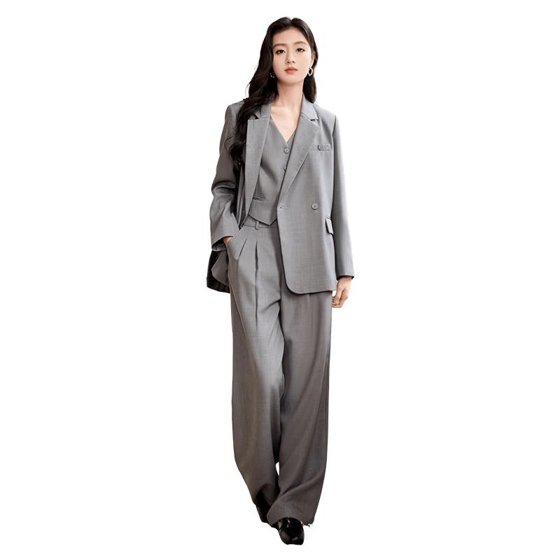 Xiangying Women s Gray Vest & Wide-Leg Suit Set L
Xiangying Women s Gray Vest & Wide-Leg Suit Set L