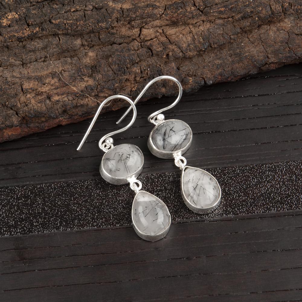 Black Rutile Handmade Silver Earrings, 925 Sterling Silver Designer Earrings, Beautiful Gemstone Earrings Gift For Wife 1.88 Inches білий
Black Rutile Handmade Silver Earrings, 925 Sterling Silver Designer Earrings, Beautiful Gemstone Earrings Gift For Wife 1.88 Inches білий