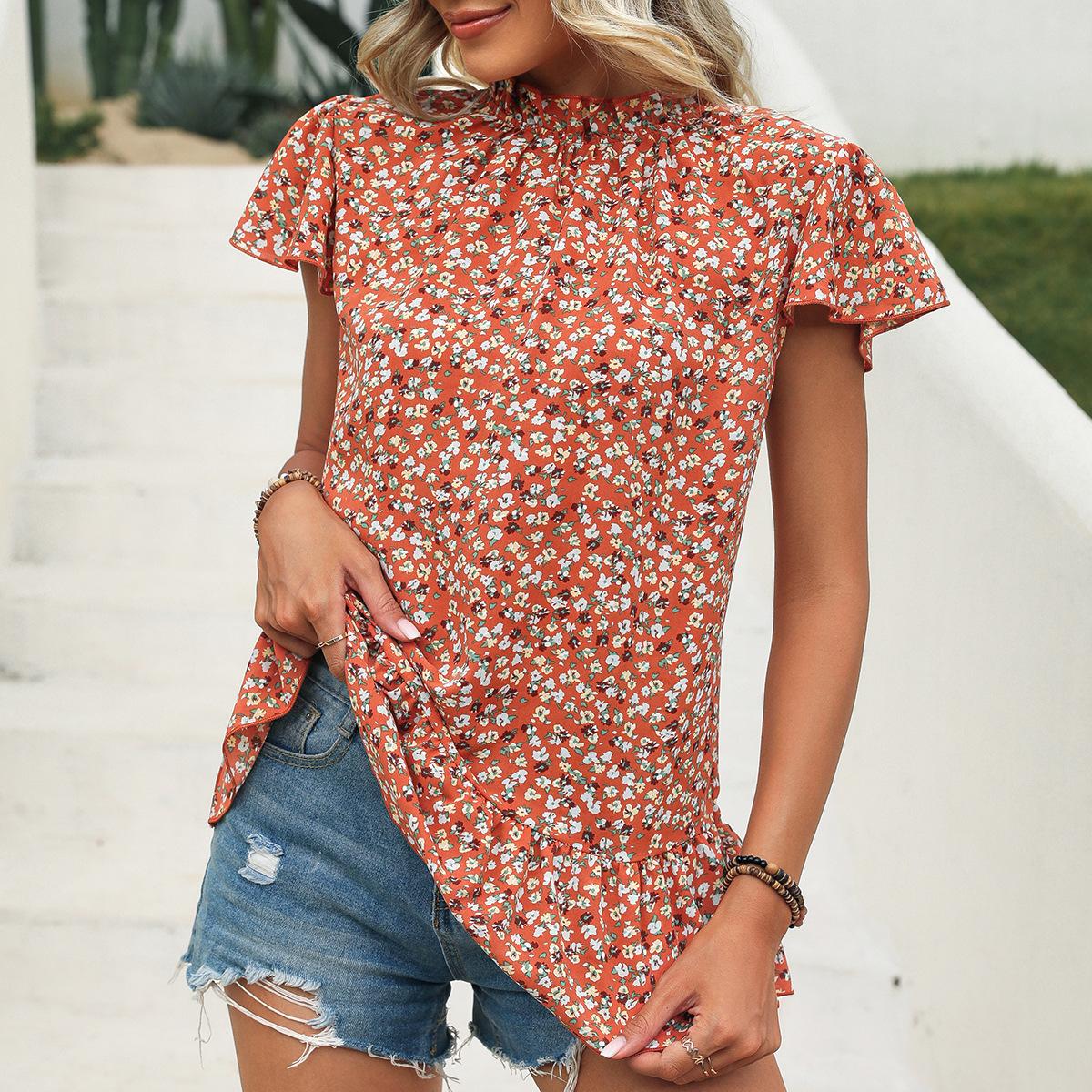 Женский летний пуловер с короткими рукавами и оборками с воротником-стойкой и цветочным принтом, футболка, блузка, топ XXL
Женский летний пуловер с короткими рукавами и оборками с воротником-стойкой и цветочным принтом, футболка, блузка, топ XXL