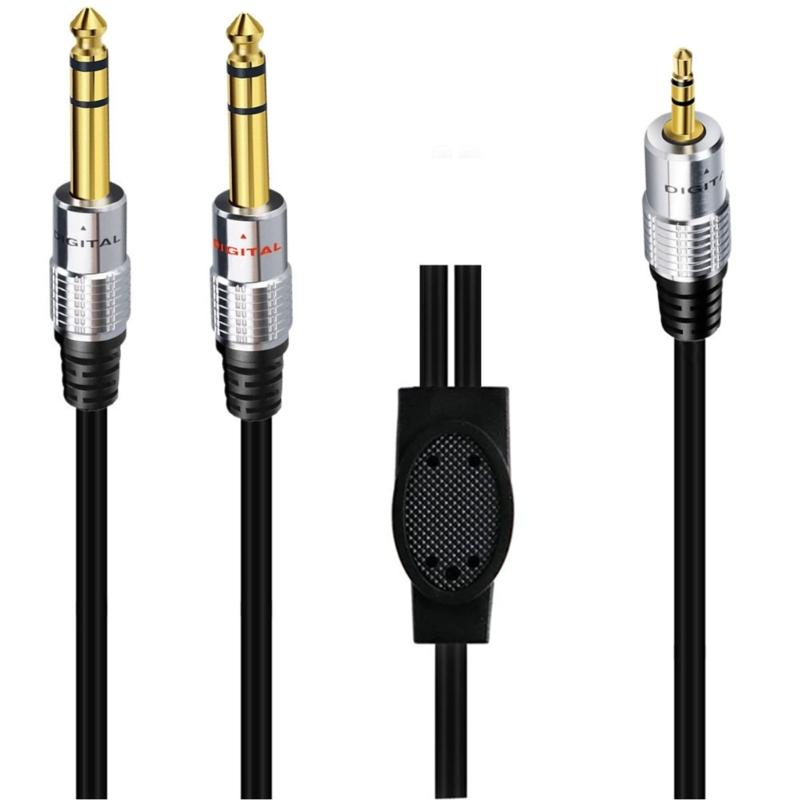 3.5mm to Dual 6.35mm Stereo Audio Y-Splitter Cable Gold Plated Connector Stereo Audio Cable for Speaker and Amplifiers 1
3.5mm to Dual 6.35mm Stereo Audio Y-Splitter Cable Gold Plated Connector Stereo Audio Cable for Speaker and Amplifiers 1
