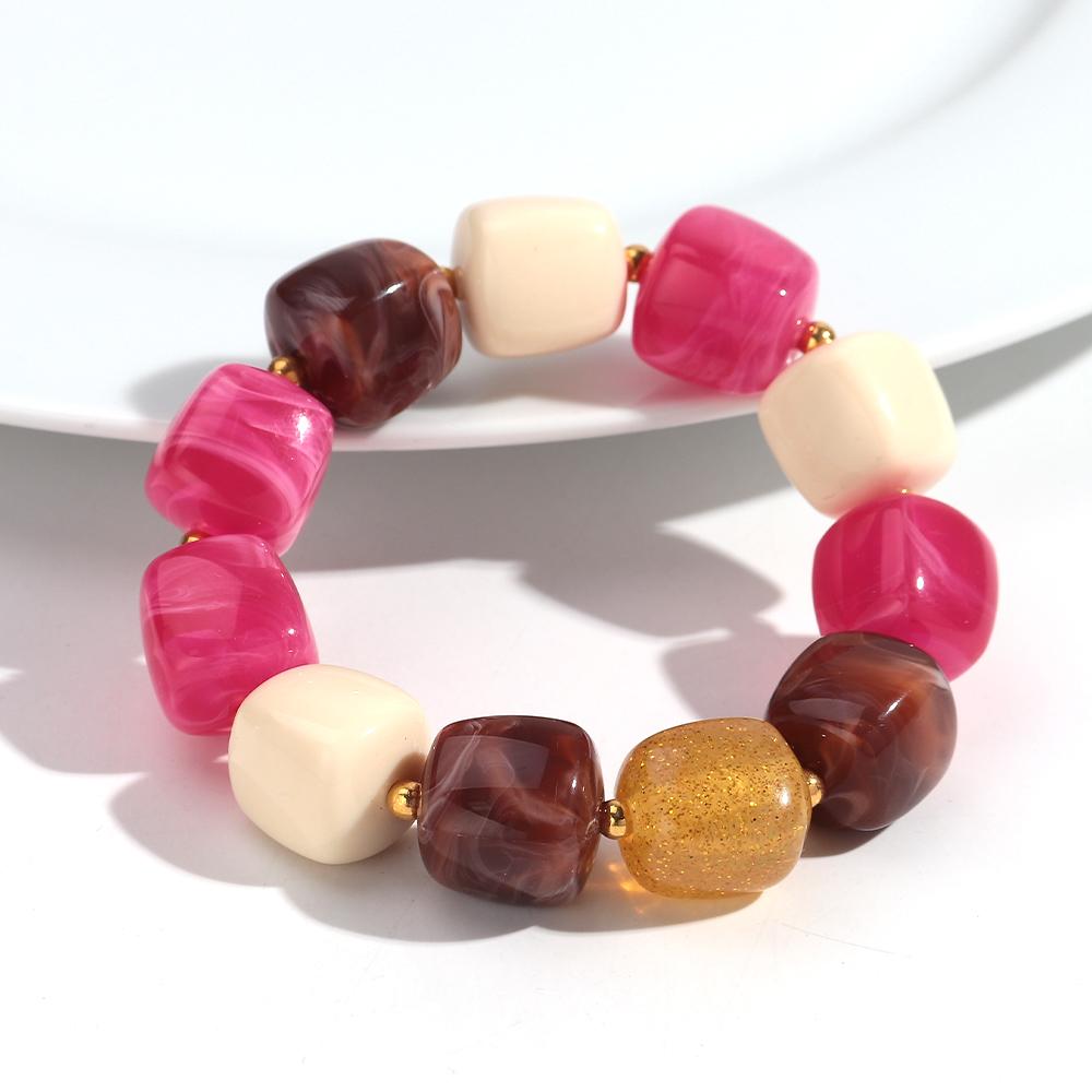 New Trendy Colorful Resin Square Beaded Bracelet for Women Handmade Acrylic Imitation Stone Strechy Bracelets Wrist Jewelry Gift
New Trendy Colorful Resin Square Beaded Bracelet for Women Handmade Acrylic Imitation Stone Strechy Bracelets Wrist Jewelry Gift