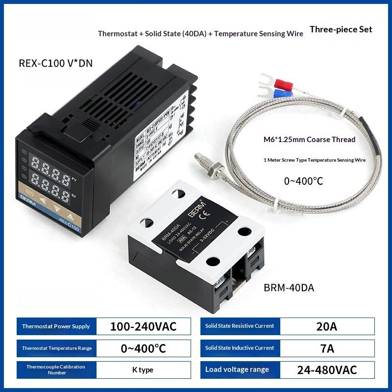 1 Set Diy Accessories Rex-C100 Short Shell Pid Temperature Controller K Type Thermocouple 25/40Da Ssr Relay And Heat Sink
1 Set Diy Accessories Rex-C100 Short Shell Pid Temperature Controller K Type Thermocouple 25/40Da Ssr Relay And Heat Sink