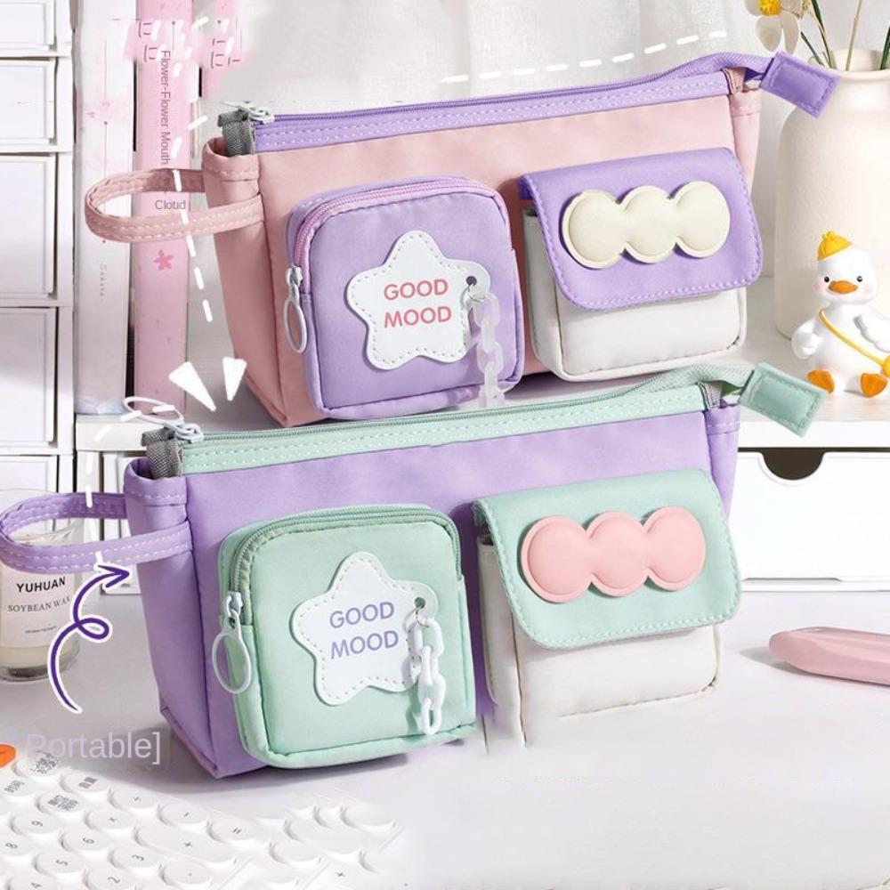 Multifunctional Double Pocket Stationery Bag Portable Cartoon Zipper Pen Bag Student фиолетовый/зелёный
Multifunctional Double Pocket Stationery Bag Portable Cartoon Zipper Pen Bag Student фиолетовый/зелёный
