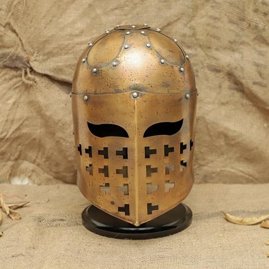 Средневековый шлем крестоносца грандхелм ручной работы стальной шлем рыцаря стиль боевая броня реплика для реконструкции косплея