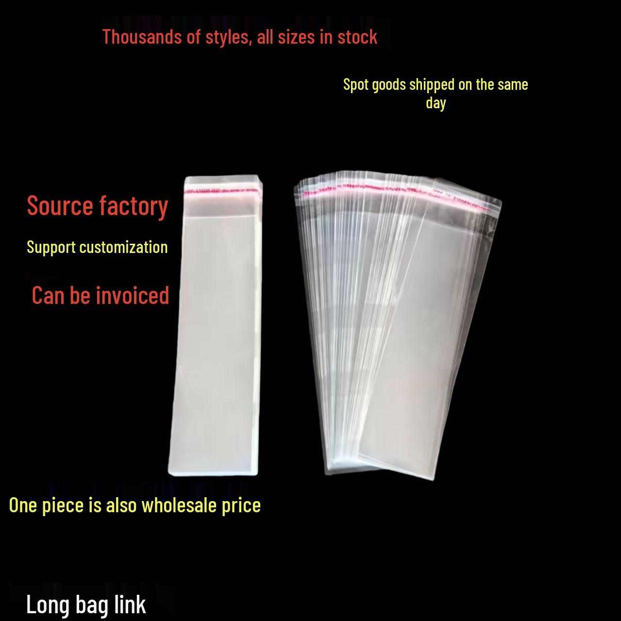 Spot Self-Adhesive OPP Bags for Clothing and Jewelry Packaging Flat edge 6*24 (21+3) double layer 7 silk, 100 pcs
Spot Self-Adhesive OPP Bags for Clothing and Jewelry Packaging Flat edge 6*24 (21+3) double layer 7 silk, 100 pcs
