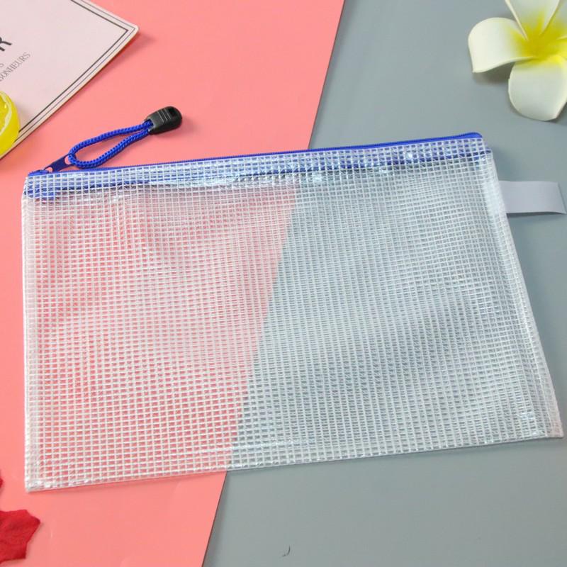 Transparent Waterproof Mesh Zipper File Bag with Logo Print - Multiple Sizes for Stationery and Documents
Transparent Waterproof Mesh Zipper File Bag with Logo Print - Multiple Sizes for Stationery and Documents