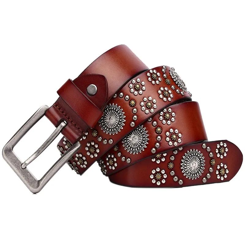 3.8CM Punk High Quality Men Belt Cowskin Genuine Leather Luxury Brand Pin Buckle Belt Metal Big Rivet Waist Jeans Strap 125cm
3.8CM Punk High Quality Men Belt Cowskin Genuine Leather Luxury Brand Pin Buckle Belt Metal Big Rivet Waist Jeans Strap 125cm