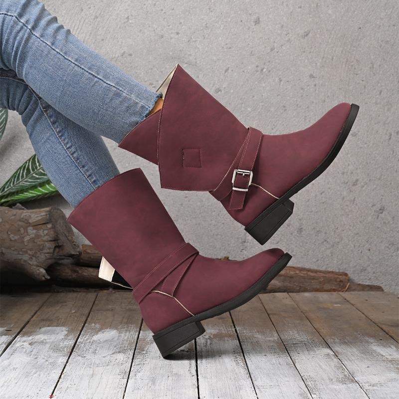 New Retro Booties 2026 Autumn and Winter Foreign Style Round Head Sleeve Belt Buckle Soft Sole Non-slip Block Heel Shoes 43 темно-червоний колір
New Retro Booties 2026 Autumn and Winter Foreign Style Round Head Sleeve Belt Buckle Soft Sole Non-slip Block Heel Shoes 43 темно-червоний колір