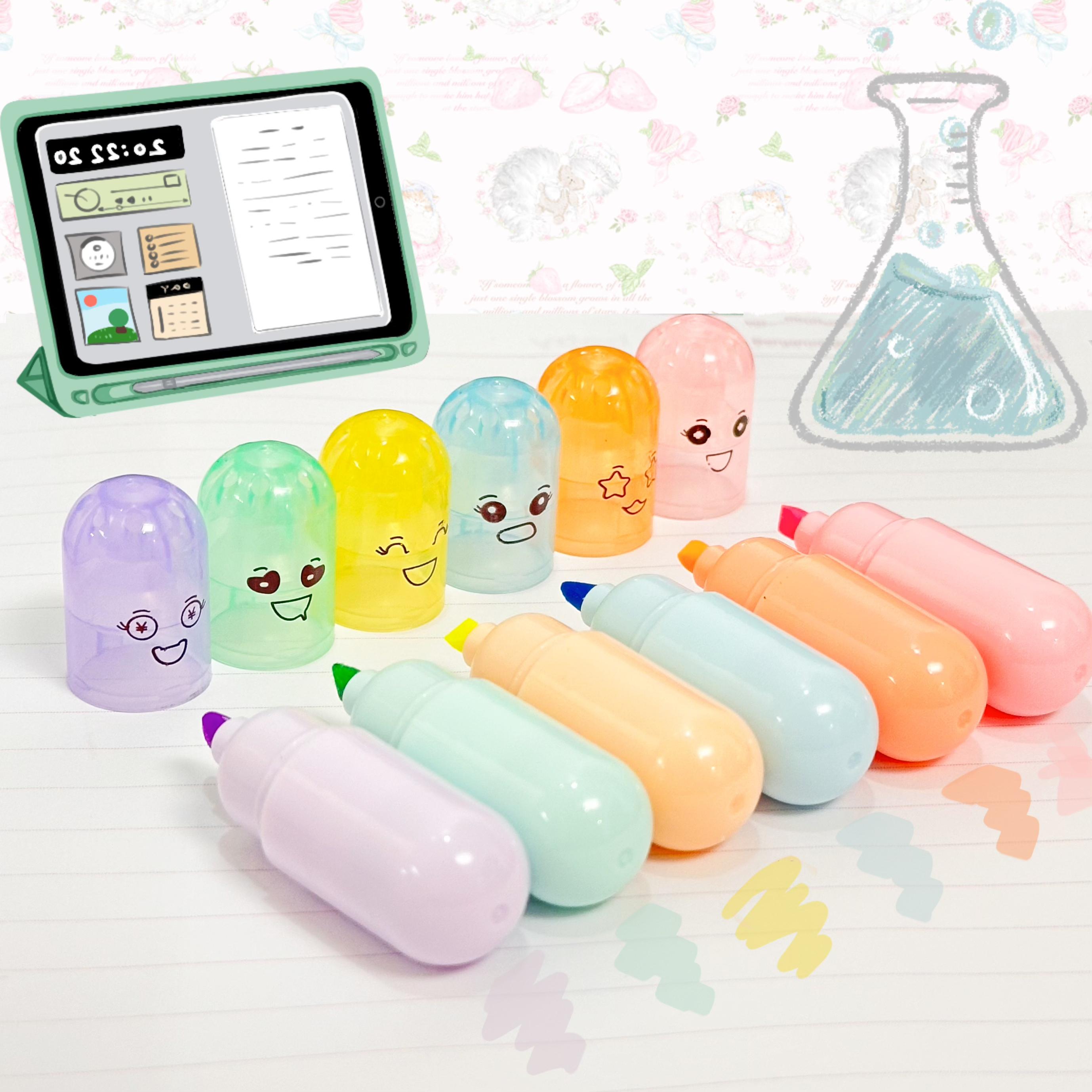 6 Pcs Mini Cute Capsule Highlighters Pastel Markers for Notes Drawing Journaling School Office Supplies
6 Pcs Mini Cute Capsule Highlighters Pastel Markers for Notes Drawing Journaling School Office Supplies