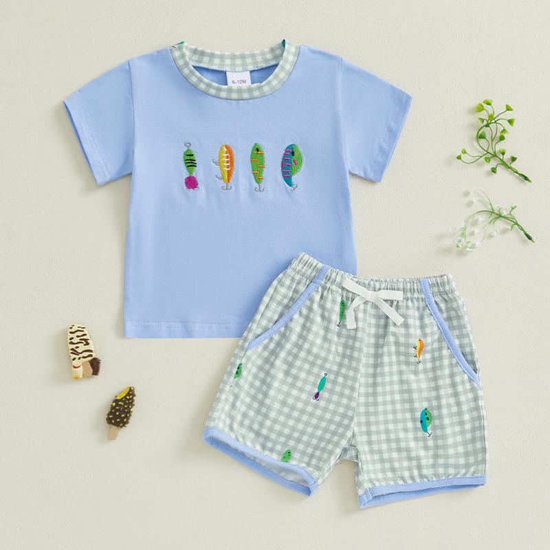 Summer Baby Boys Clothing Set Short Sleeve Tops and Plaid Drawstring Shorts Clothes 2Pcs Set 6-12M
Summer Baby Boys Clothing Set Short Sleeve Tops and Plaid Drawstring Shorts Clothes 2Pcs Set 6-12M