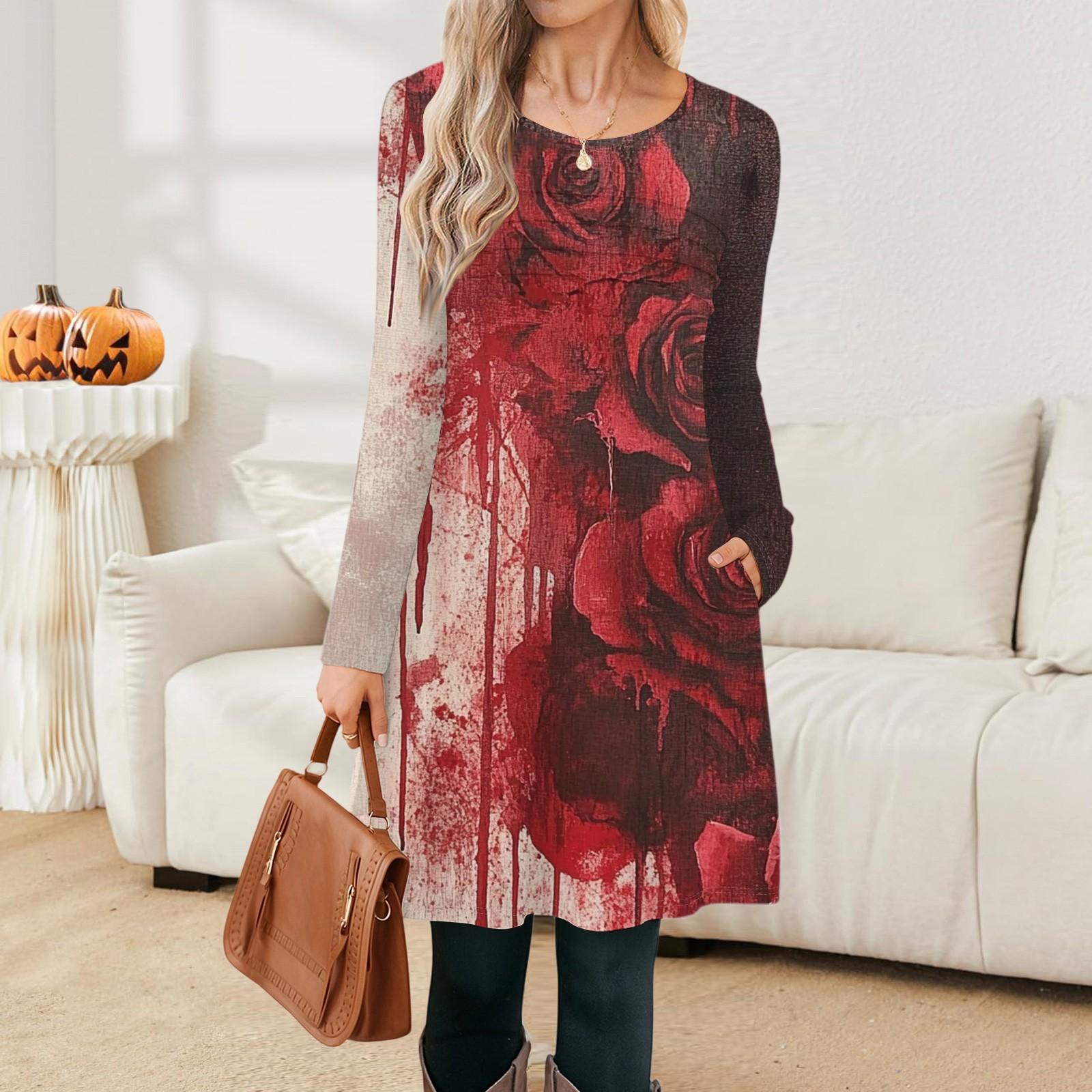 Женские повседневные модные платья с длинным рукавом, винтажные, с принтом графики на Хэллоуин и карманами L
Женские повседневные модные платья с длинным рукавом, винтажные, с принтом графики на Хэллоуин и карманами L