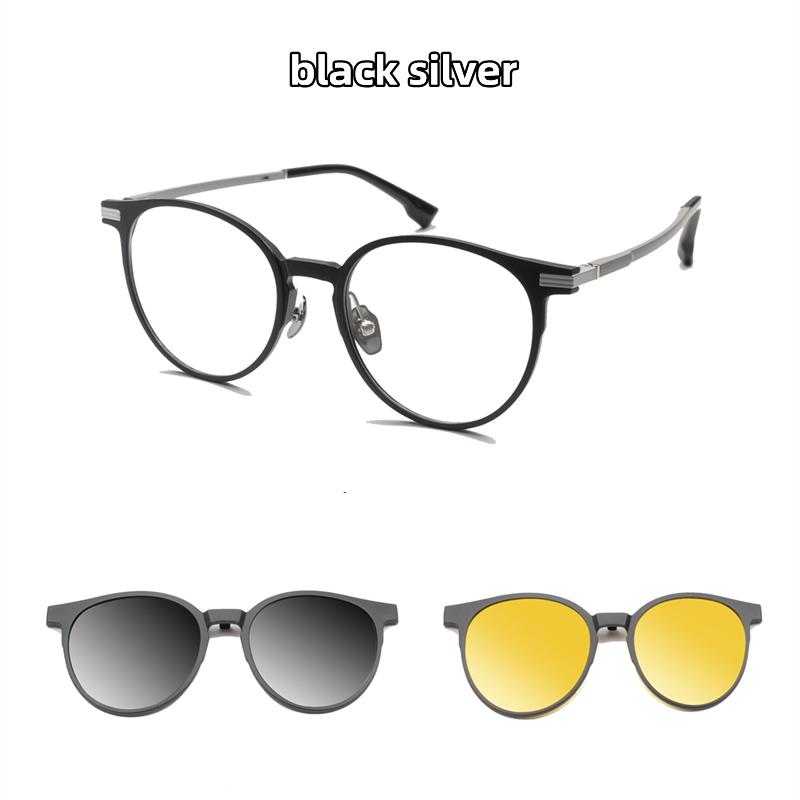 New Round Frame 3 in 1 Magnetic Suction Sleeve Glasses for Man and Women TR90 Retro Polarized Night Vision Driving Sunglasses
New Round Frame 3 in 1 Magnetic Suction Sleeve Glasses for Man and Women TR90 Retro Polarized Night Vision Driving Sunglasses