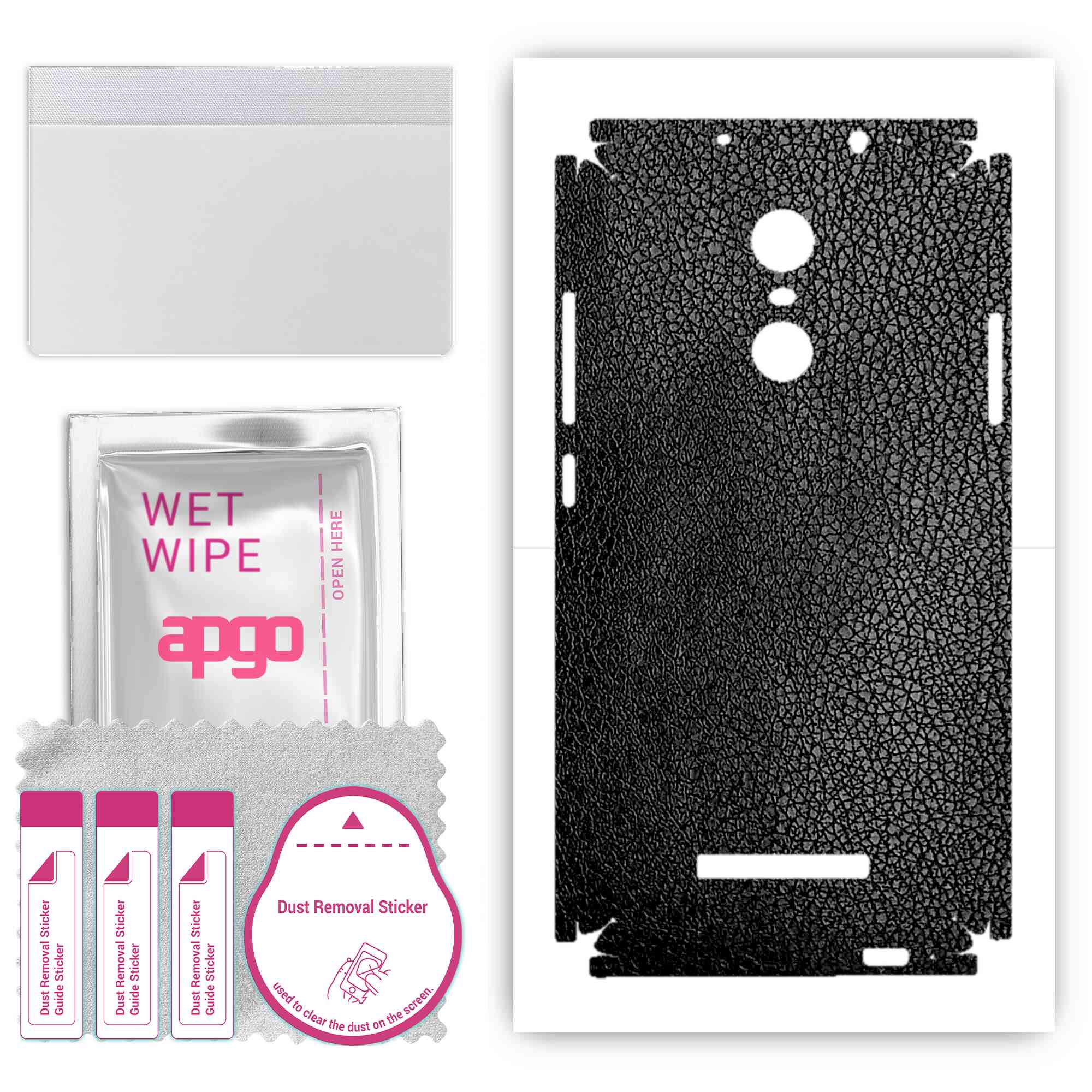 apgo Protective Skin Sticker for the back+sides compatible with Xiaomi Redmi Note 3 Note 3 Pro, Full Wrap Film, Foil, Vinyl - Pattern Black Leather
apgo Protective Skin Sticker for the back+sides compatible with Xiaomi Redmi Note 3 Note 3 Pro, Full Wrap Film, Foil, Vinyl - Pattern Black Leather
